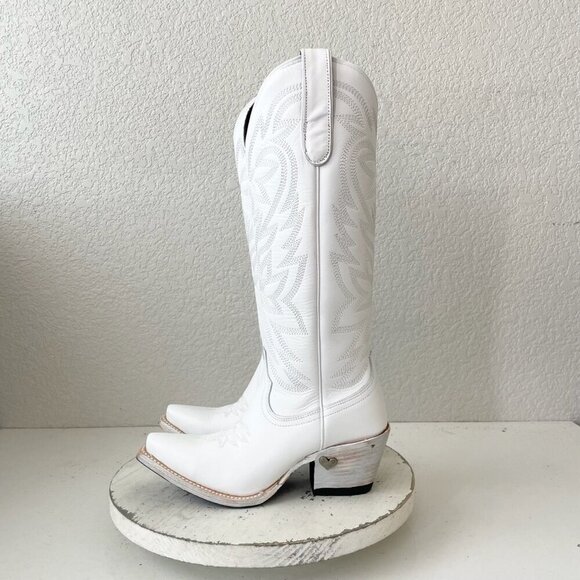 Lane MEGAN MORONEY Smokeshow Womens Cowboy Boots 5 White Western Cowgirl Tall - Picture 5 of 14